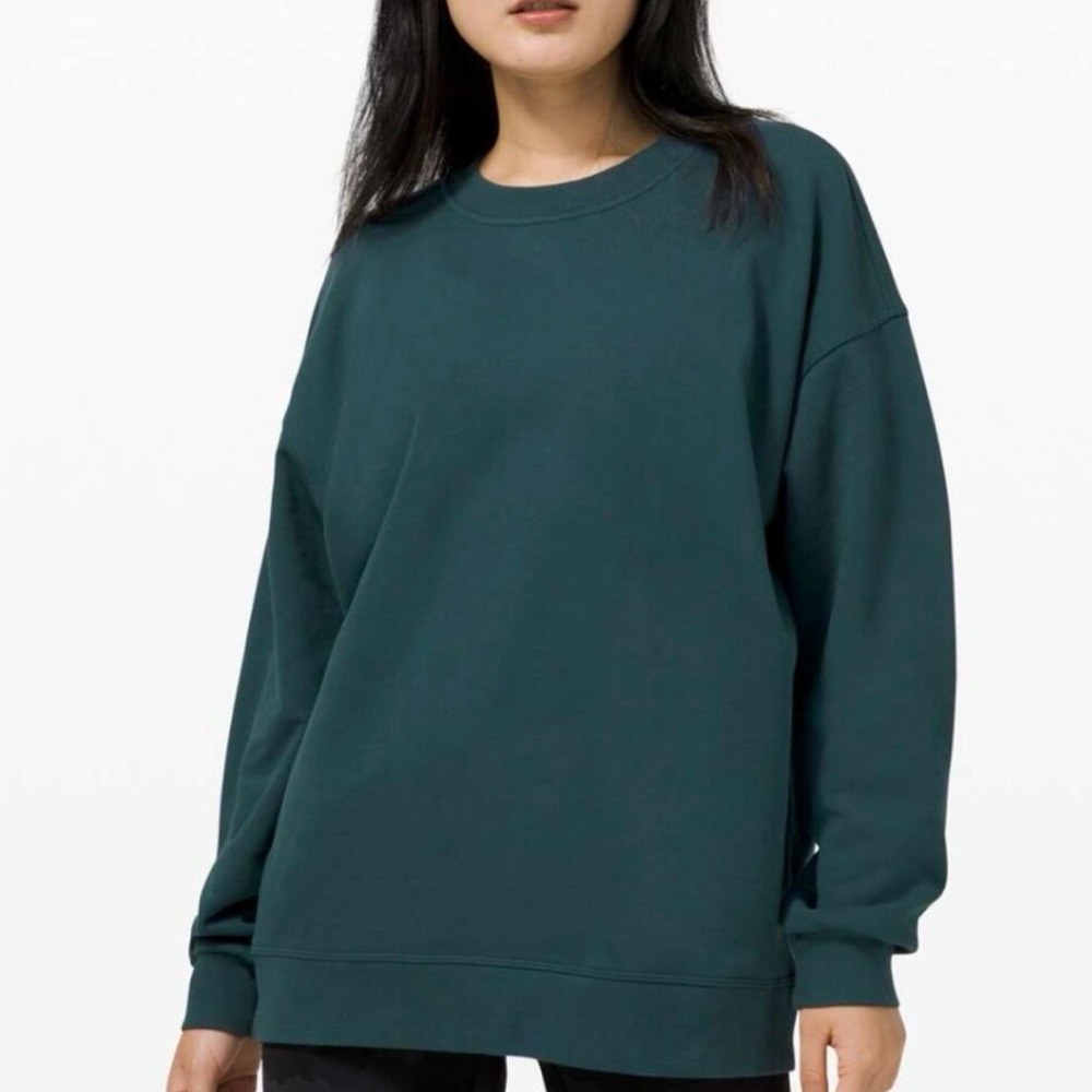 Lululemon oversized crew Terry sweatshirt in Submarine